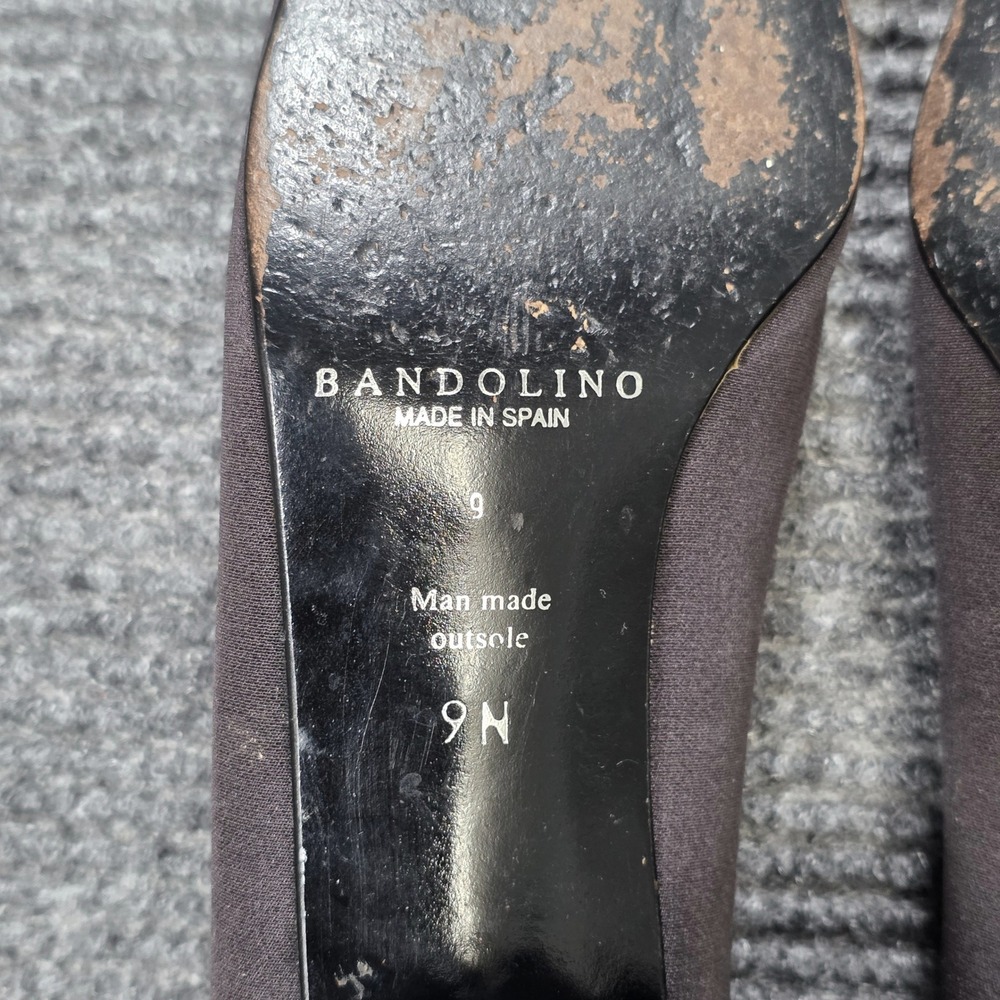 Bandolino Loafer Pumps Women's Size 9N Gray Herringbone Square Toe Block Heel - Picture 6 of 9